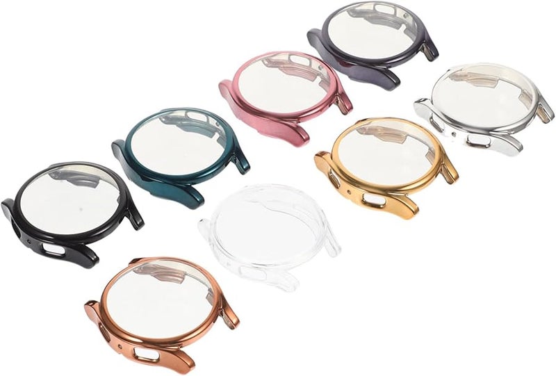 Black 8pcs Electroplated TPU Case Shockproof Smartwatch Cover Stylish Easy Access - Image 2